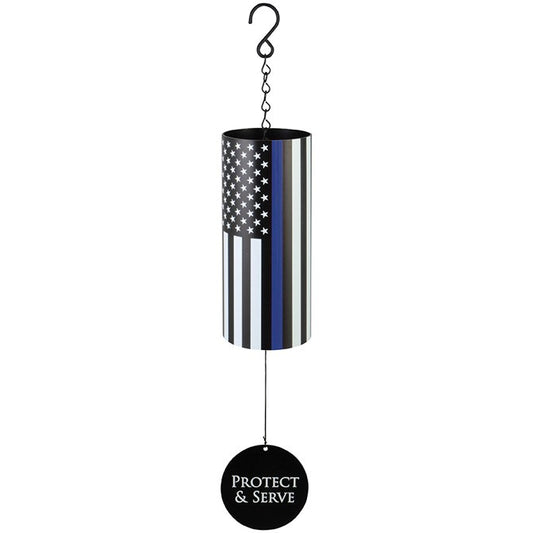 Wind Chime-Cylinder Sonnet-Thin Blue Line (18")