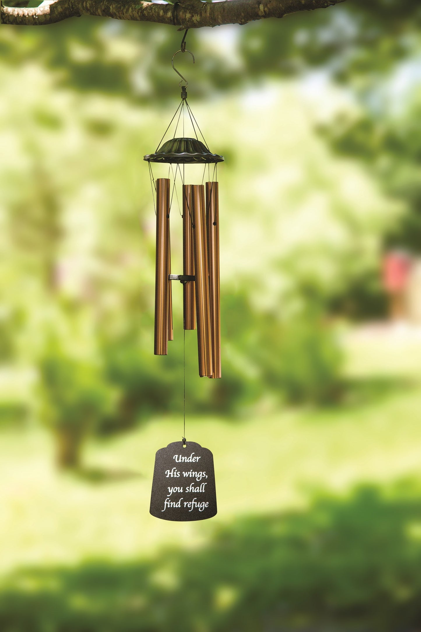 Wind Chime-You Shall Find Refuge-Bronze Cap (30")