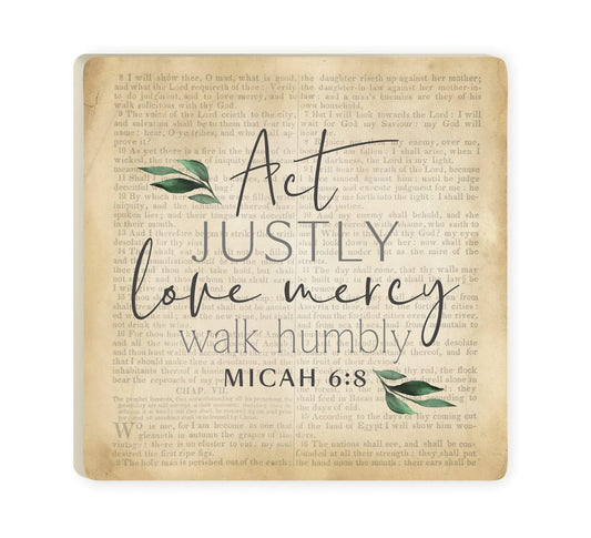 Coaster-Vintage Praise-Act Justly Love Mercy (4 x 4) (Pack Of 6)