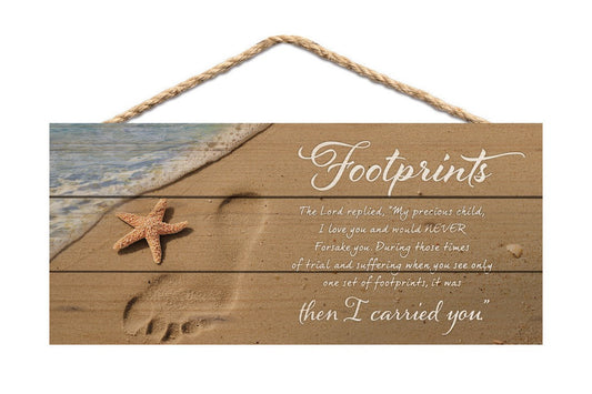 Hanging Sign-Footprints (10 x 4.5)