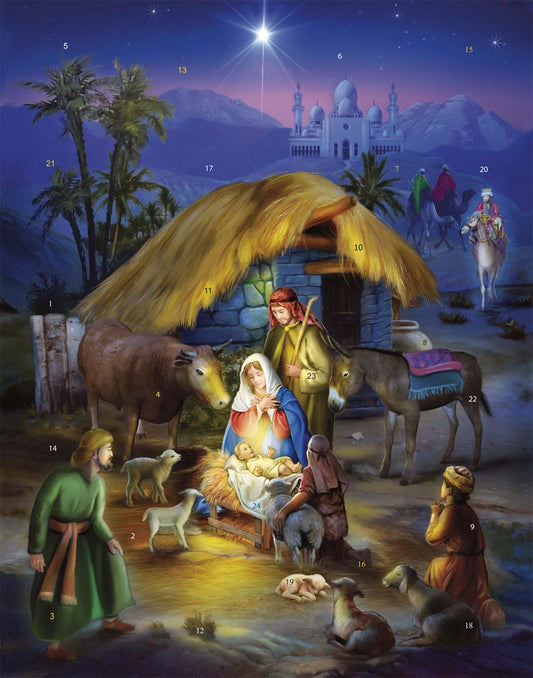 Large Advent Calendar-Blessed Nativity (14 x 11)