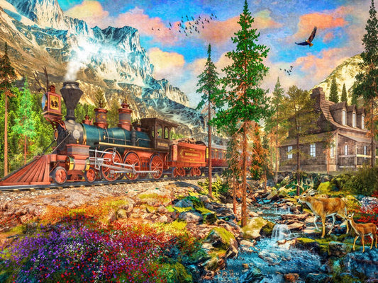 Jigsaw Puzzle-Mountain Train (550 Pieces)