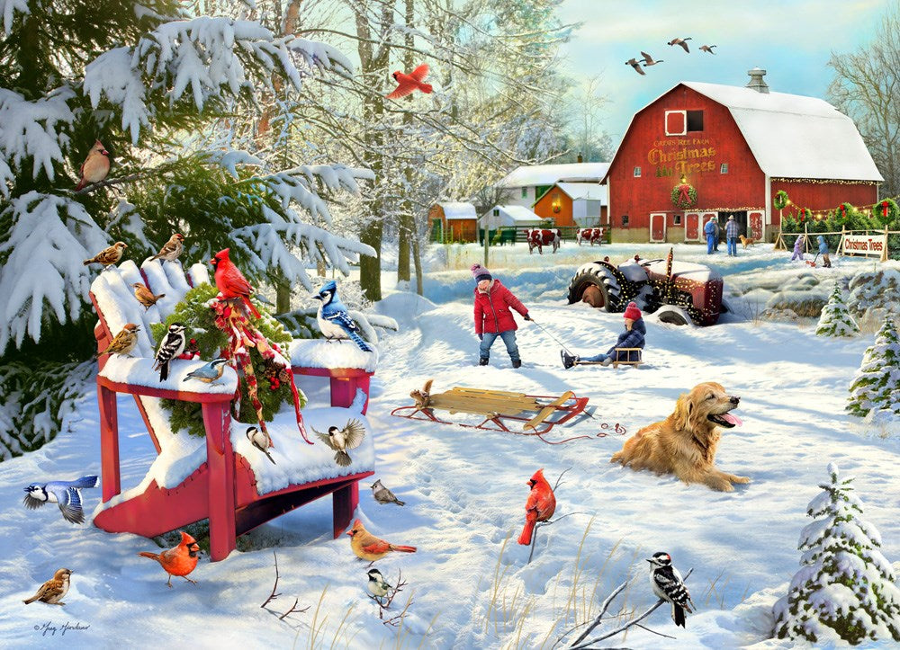 Jigsaw Puzzle-The Farm At Christmas (1000 Pieces)