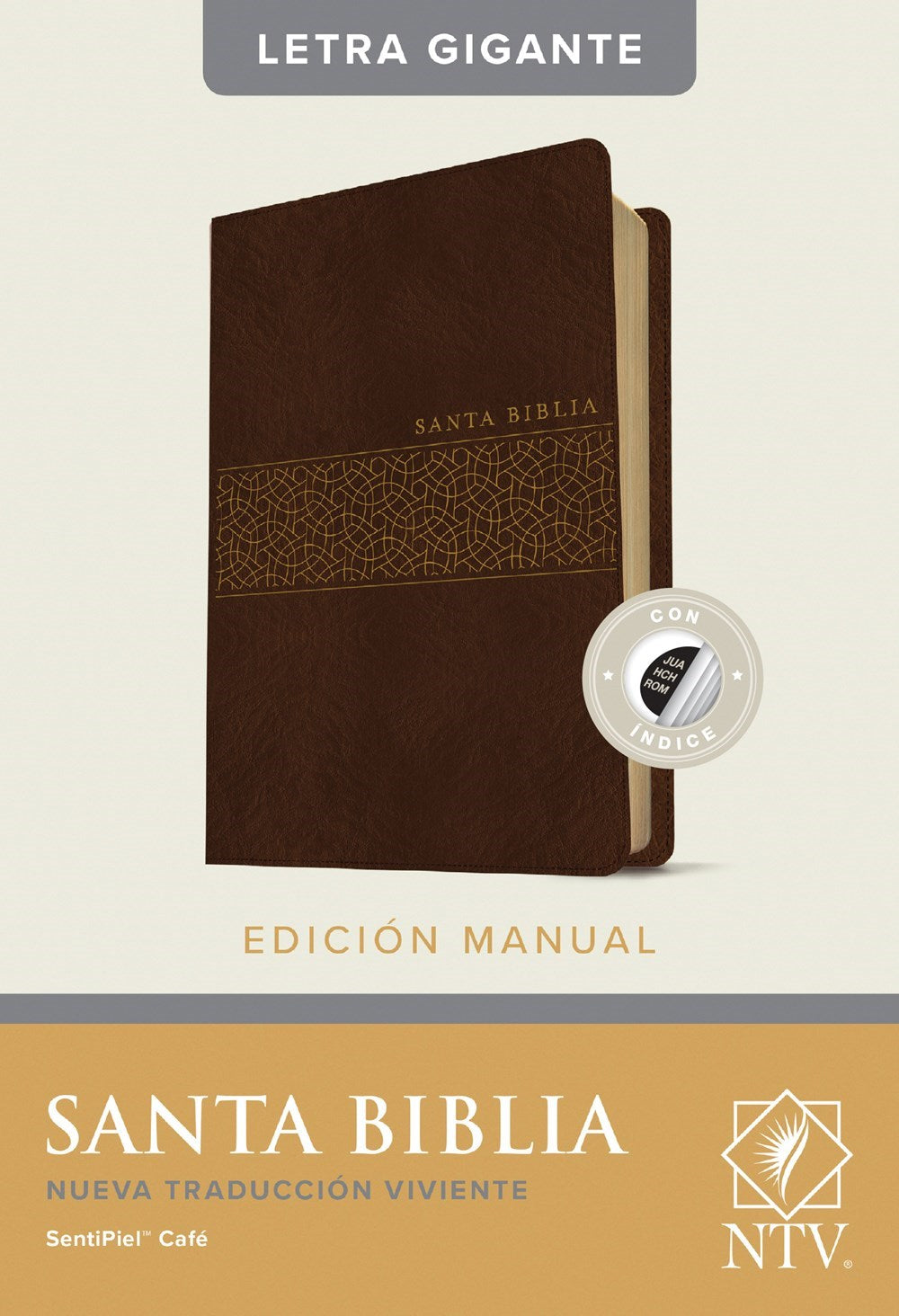 NTV Handy Size Bible/Large Print (Santa Biblia  Edicion Manual  Letra Gigante)-Brown LeatherLike Indexed