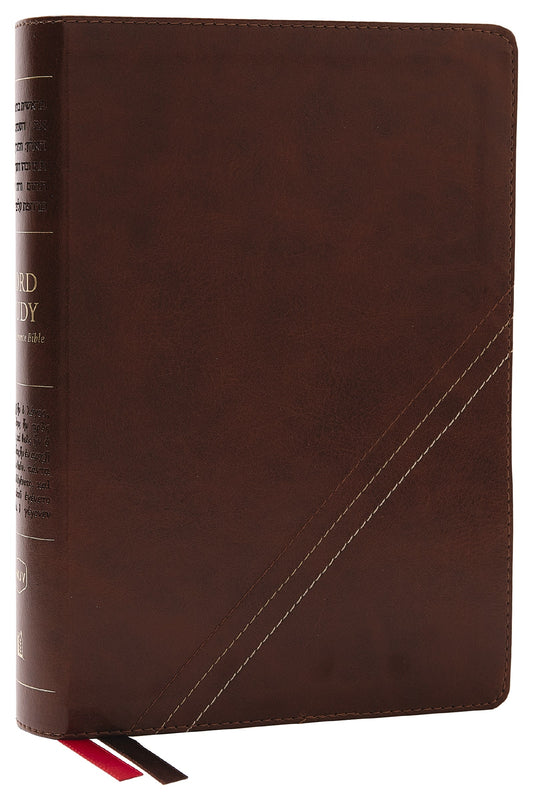 NKJV Word Study Reference Bible (Comfort Print)-Brown Leathersoft Indexed