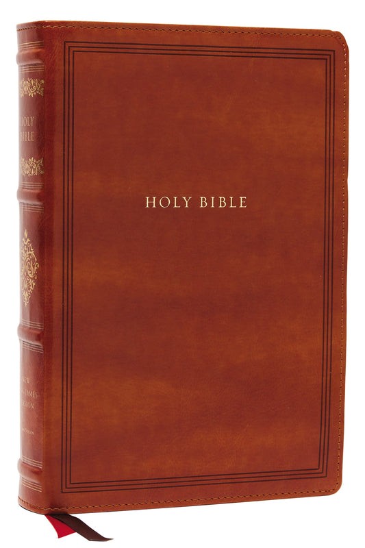 NKJV Wide-Margin Reference Bible (Comfort Print)-Brown Leathersoft