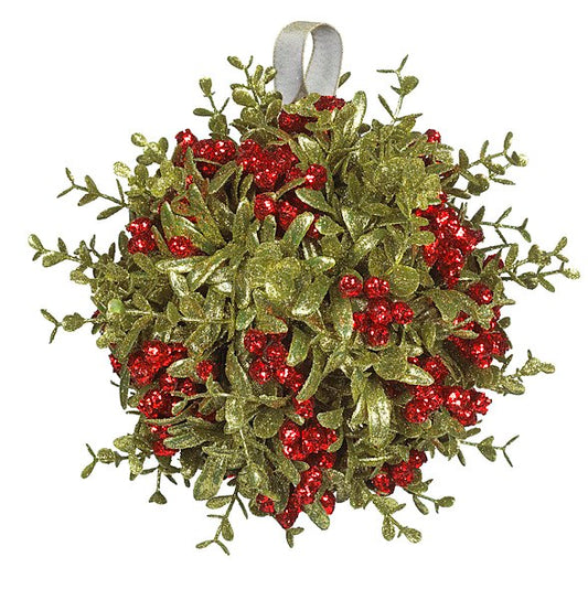 Ornament-Mistletoe Kissball (Large 10"D)