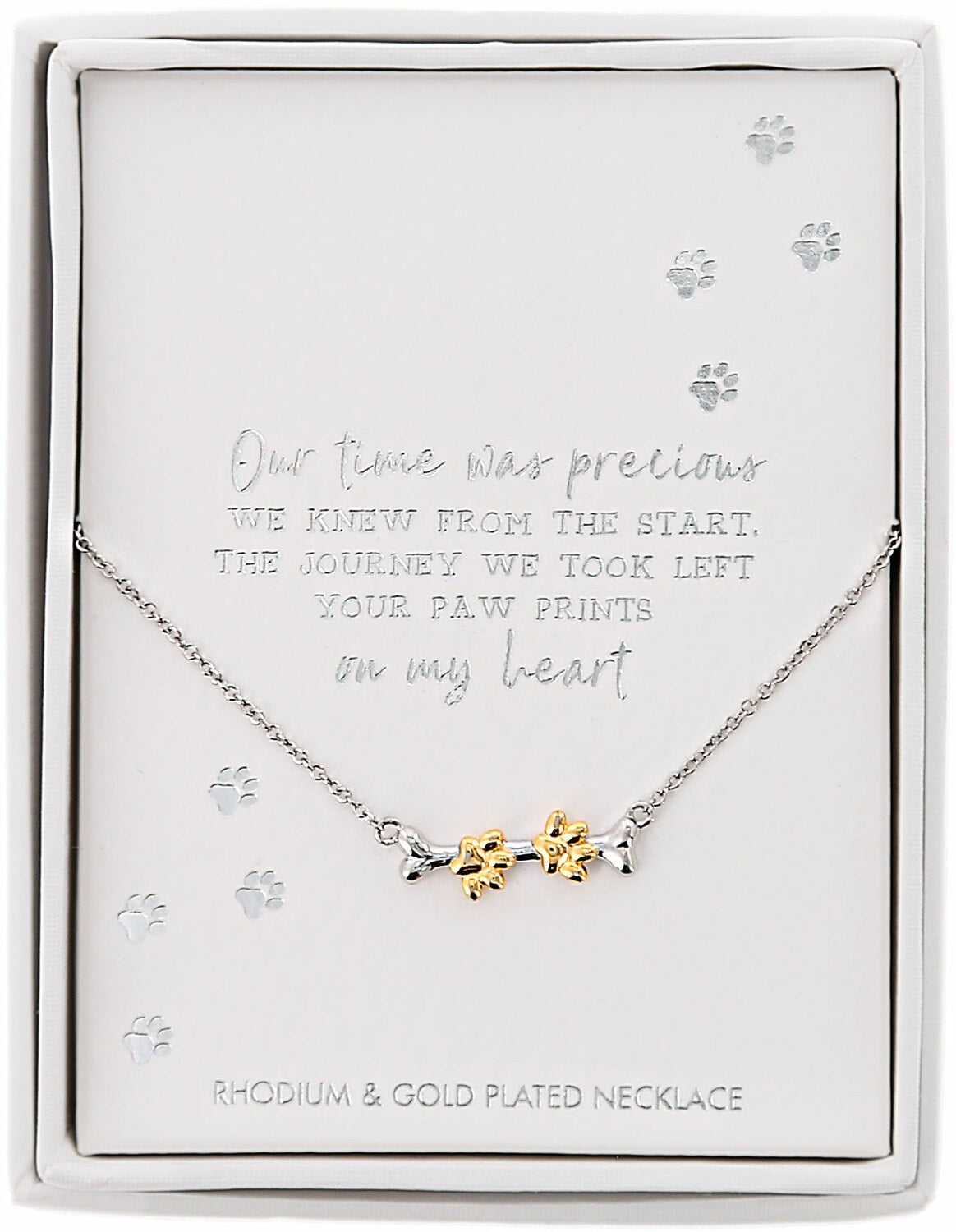 Necklace-Paw Prints w/18K Gold Plating (16.5"-18.5") (2022=PUB O/S*)