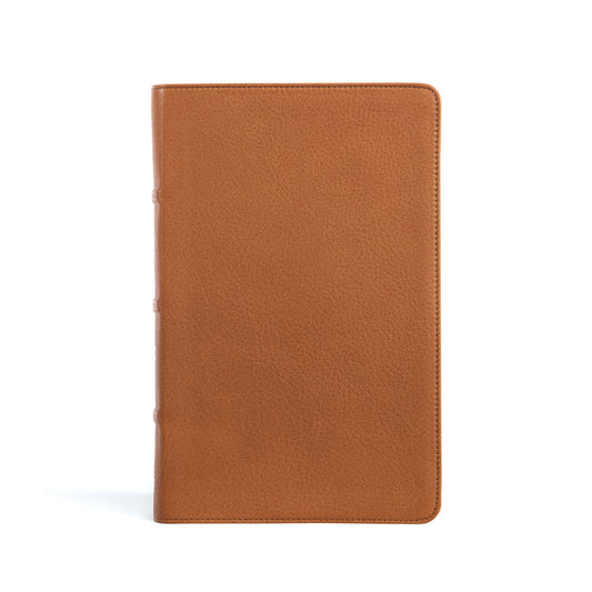 CSB Single-Column Personal Size Bible-Saddle Brown Genuine Leather