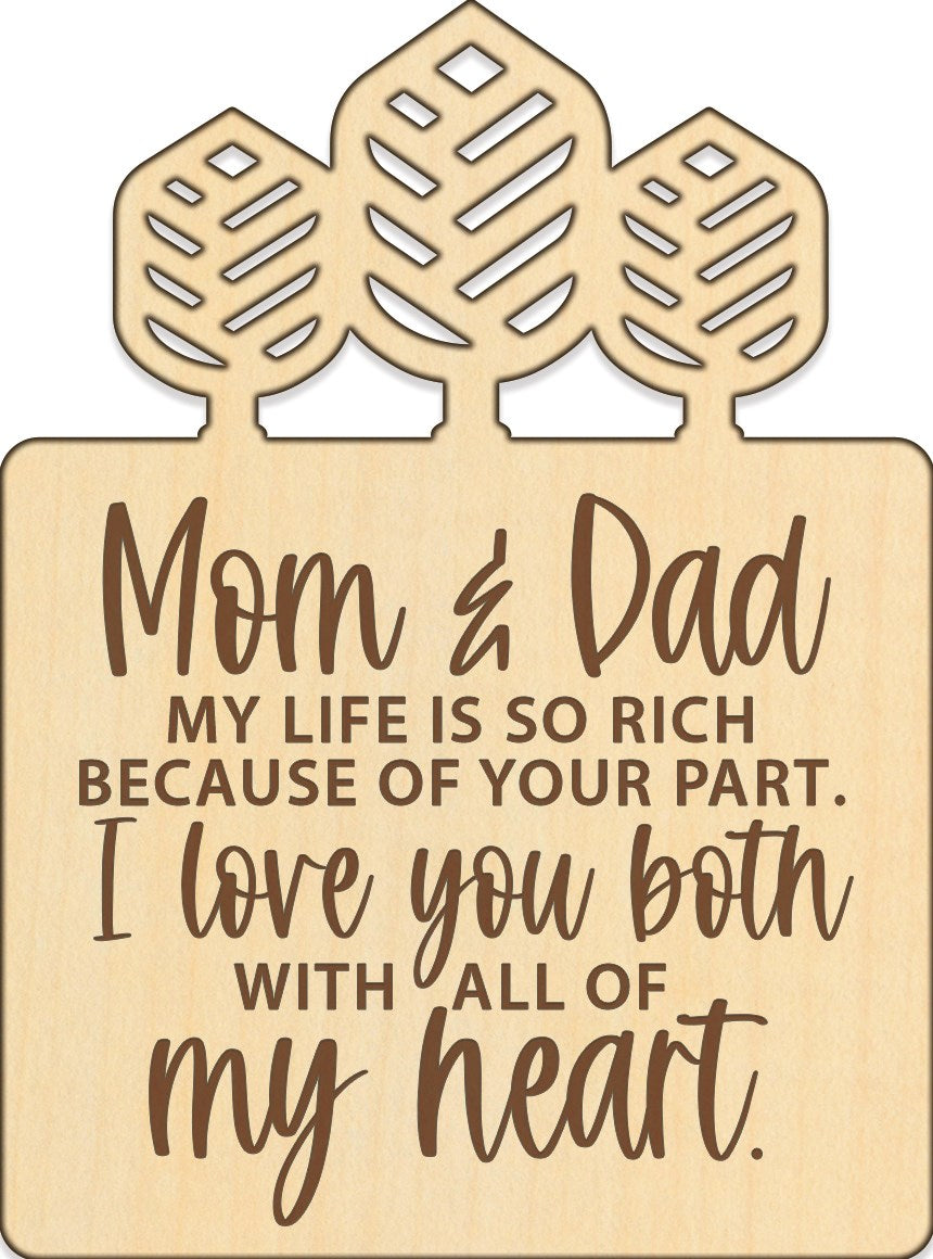 Magnet-Wood Workz-Mom & Dad (3" x 4")