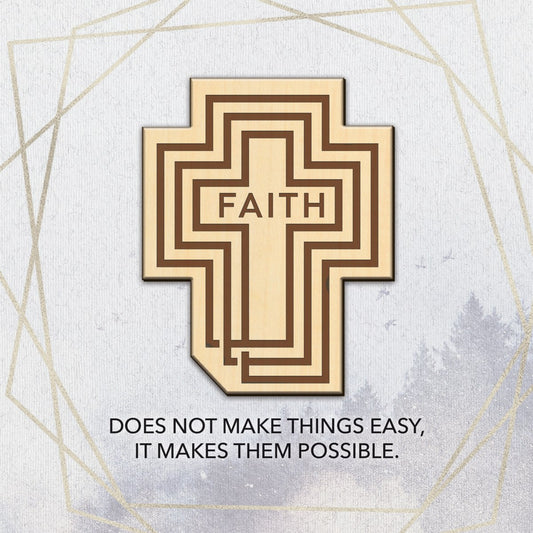 Plaque-Meadow Wood-Faith Does Not Make Things (6 x 6)