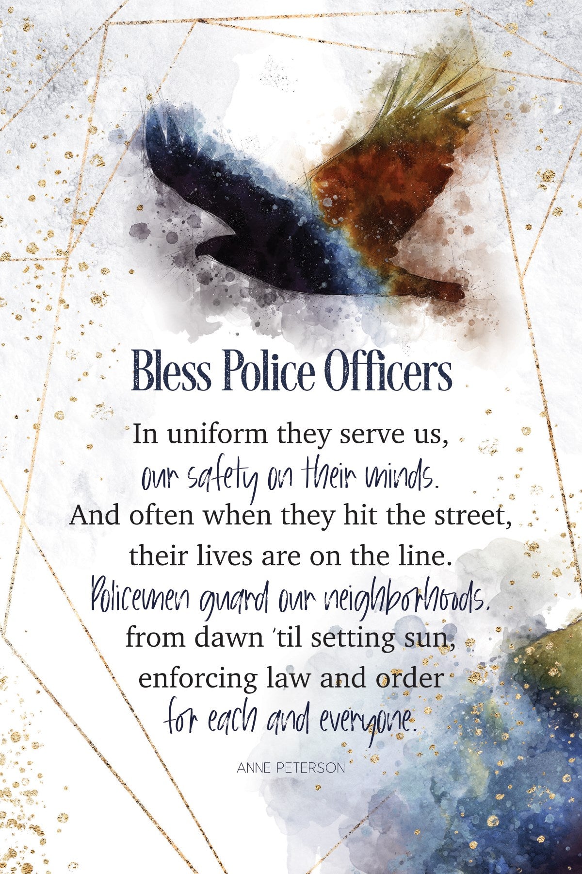 Plaque-Heaven Sent-Bless Police Officers (6 x 9)