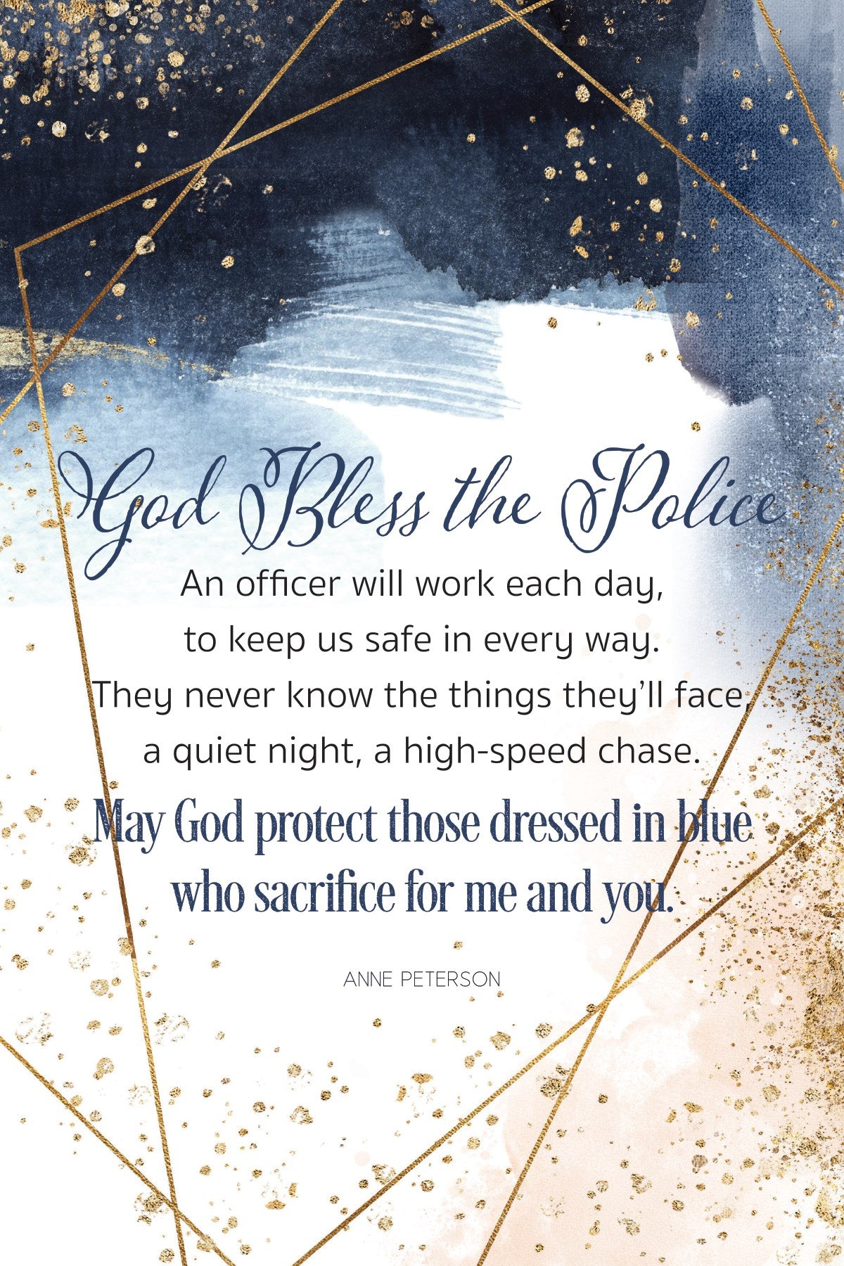 Plaque-Heaven Sent-God Bless The Police (6 x 9)