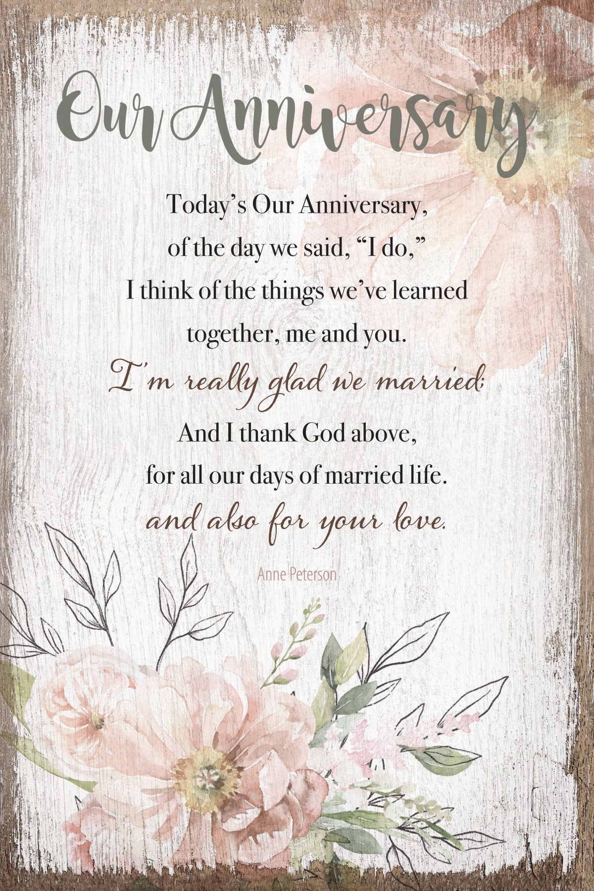 Plaque-Heaven Sent-Our Anniversary (6 x 9)