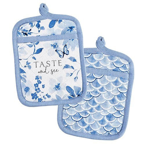 Oven Mitt Set-Taste And See (7" x 9") (Set Of 2)