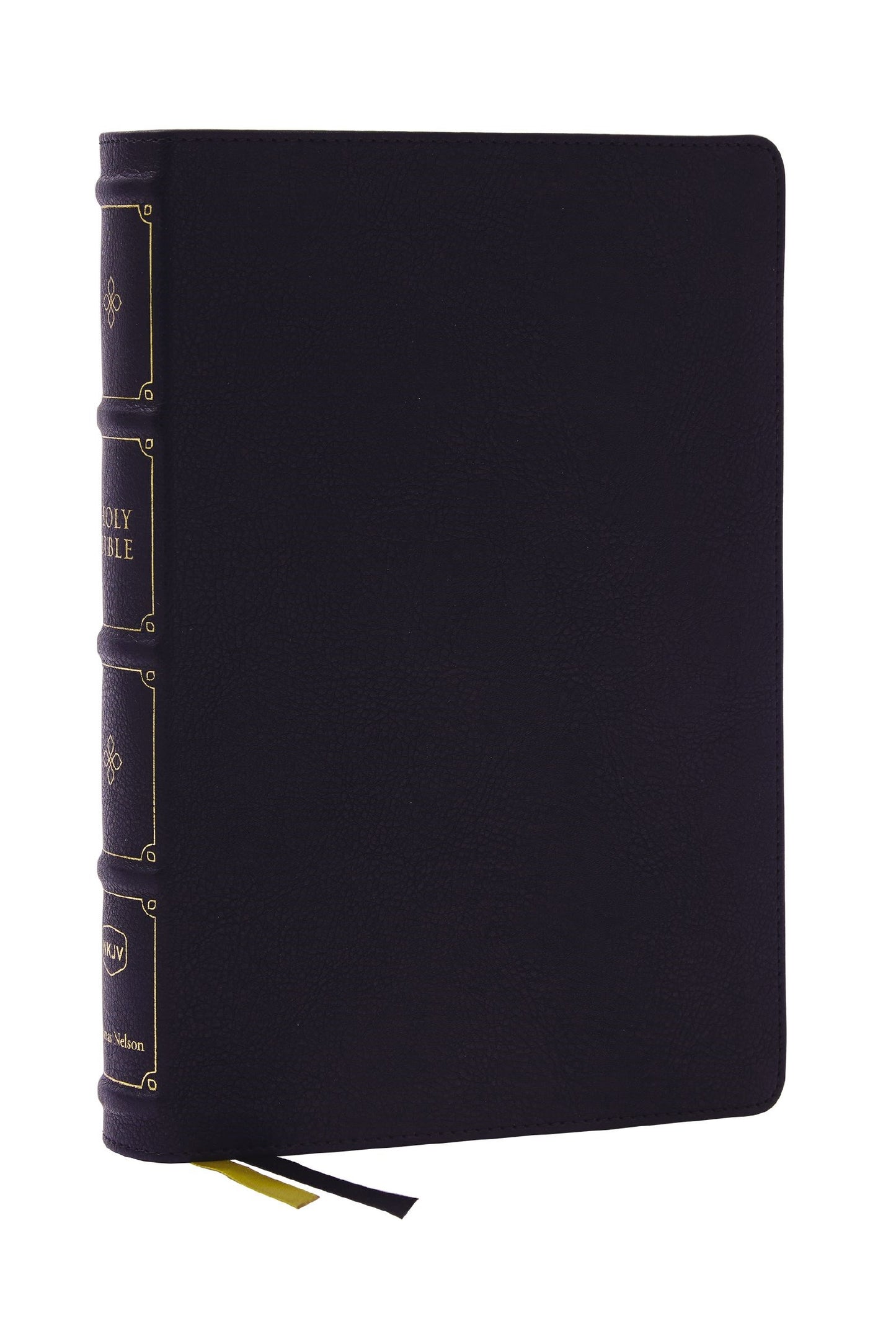 NKJV Large Print Thinline Reference Bible  Blue Letter (Comfort Print)-Black Leathersoft