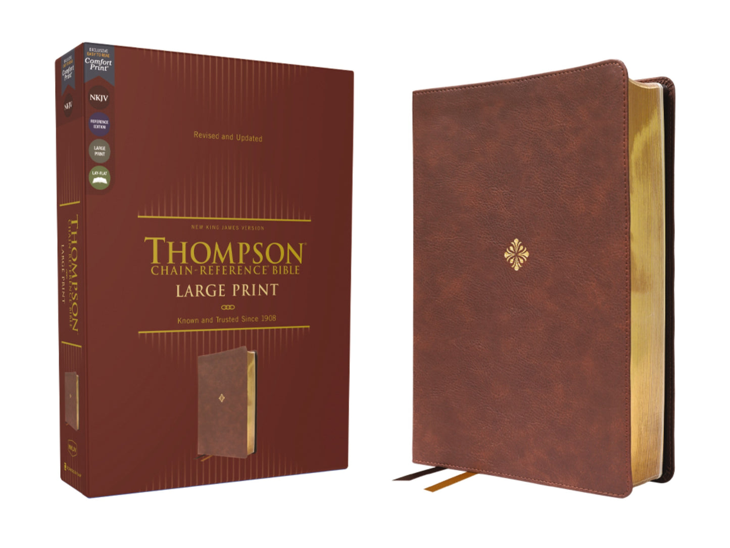 NKJV Thompson Chain-Reference Bible/Large Print (Comfort Print)-Brown Leathersoft