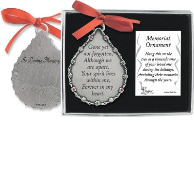 Ornament-Gone Not Forgotten Teardrop w/Card & Gift Box