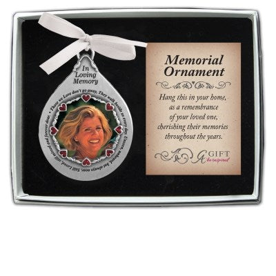 Ornament-Teardrop Frame w/Card & Gift Box