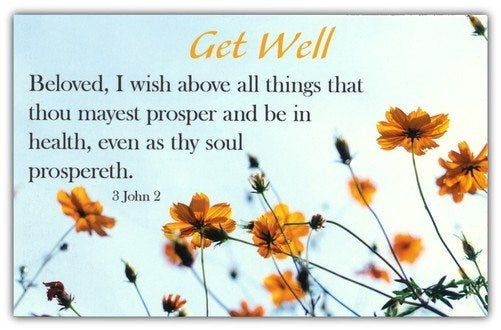 Postcard-Get Well/Flowers (Pack Of 25)