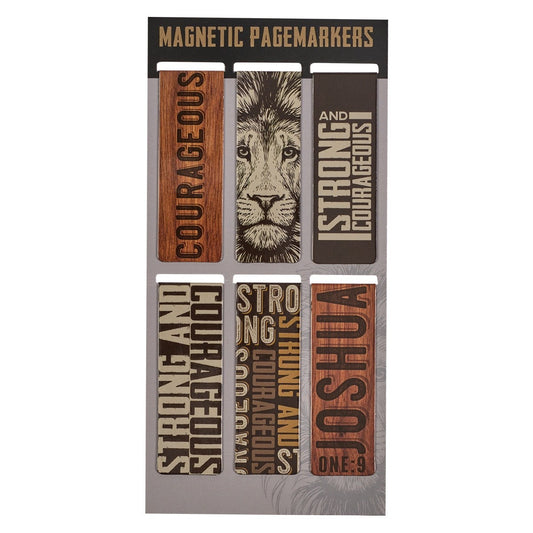 Magnetic Pagemarker Set Strong & Courageous (Set of 6)