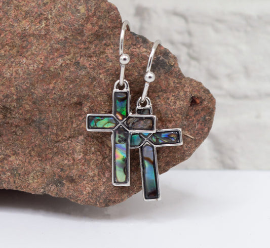 Earrings-Eden Merry-Cross-Abalone