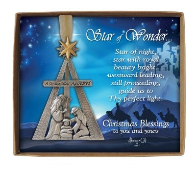 Ornament-Star Of Wonder Nativity/Blessings Card & Gift Box