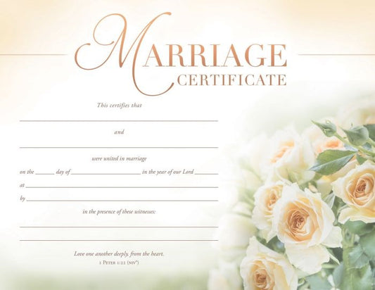 Certificate-Marriage (8-1/2x11  Foil Embossed) (Pack Of 6)