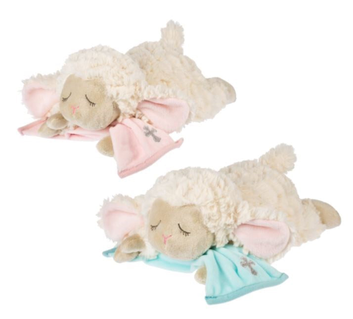 Plush-Loving Lamb w/Blankie (11") Set Of Pink & Blue (Pack Of 6)