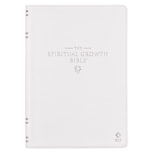 NLT Spiritual Growth Bible-White Full-Grain Leather