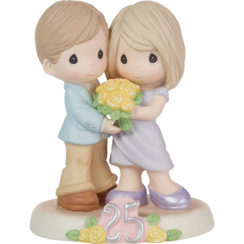 Figurine-Twenty-Five Happy Years Together-Yellow Roses