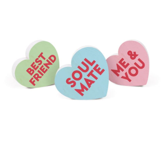 Candy Heart Shape-Best Friend Assortment (3.25 x 3.5) (Set Of 3)