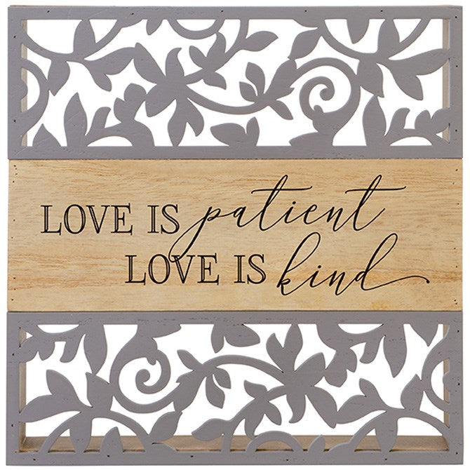 Shelf Sitter-Cutout-Love Is Patient (8.5 x 8.5 x 1.5) (Pack Of 2)