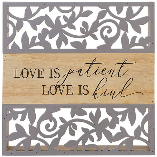 Shelf Sitter-Cutout-Love Is Patient (8.5 x 8.5 x 1.5) (Pack Of 2)