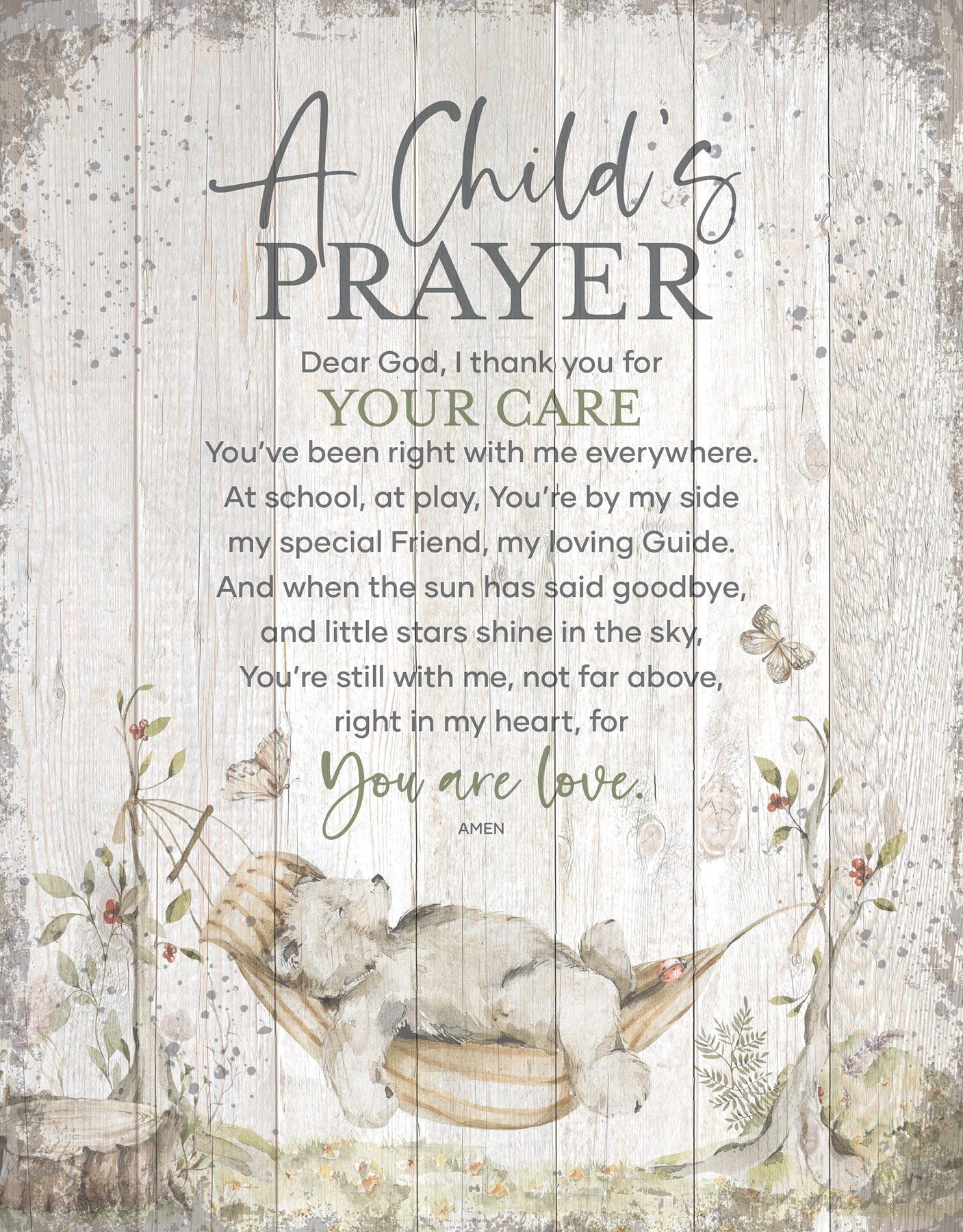 Wall Plaque-Timberland Art 11.75X15-A Child's Prayer