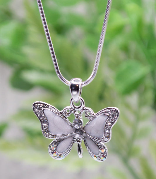 Necklace-Eden Merry-White Butterfly