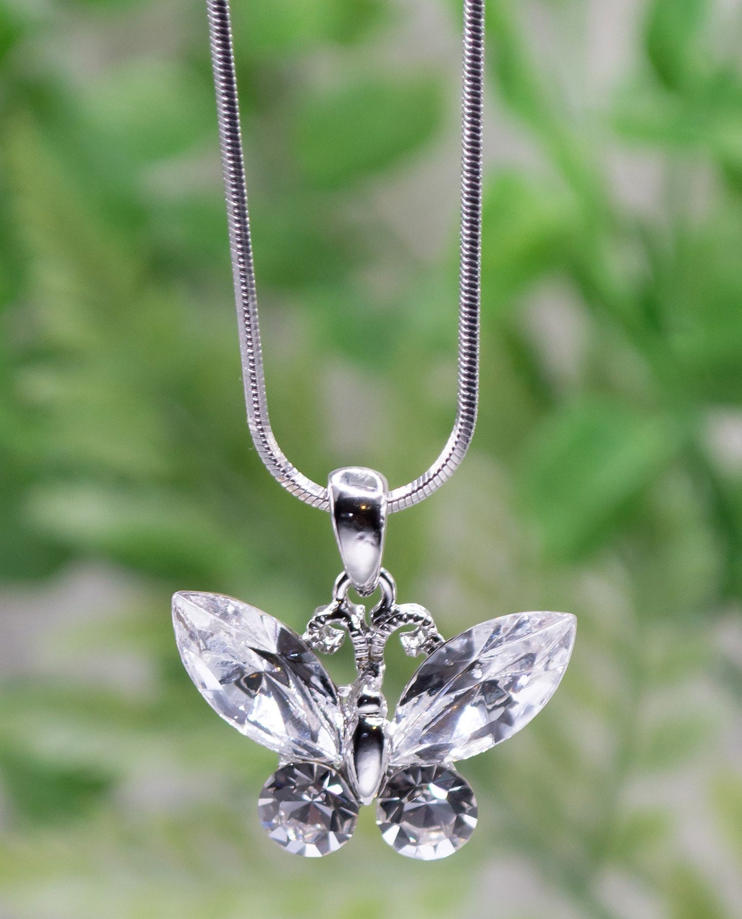 Necklace-Eden Merry-Clear Crystal Butterfly