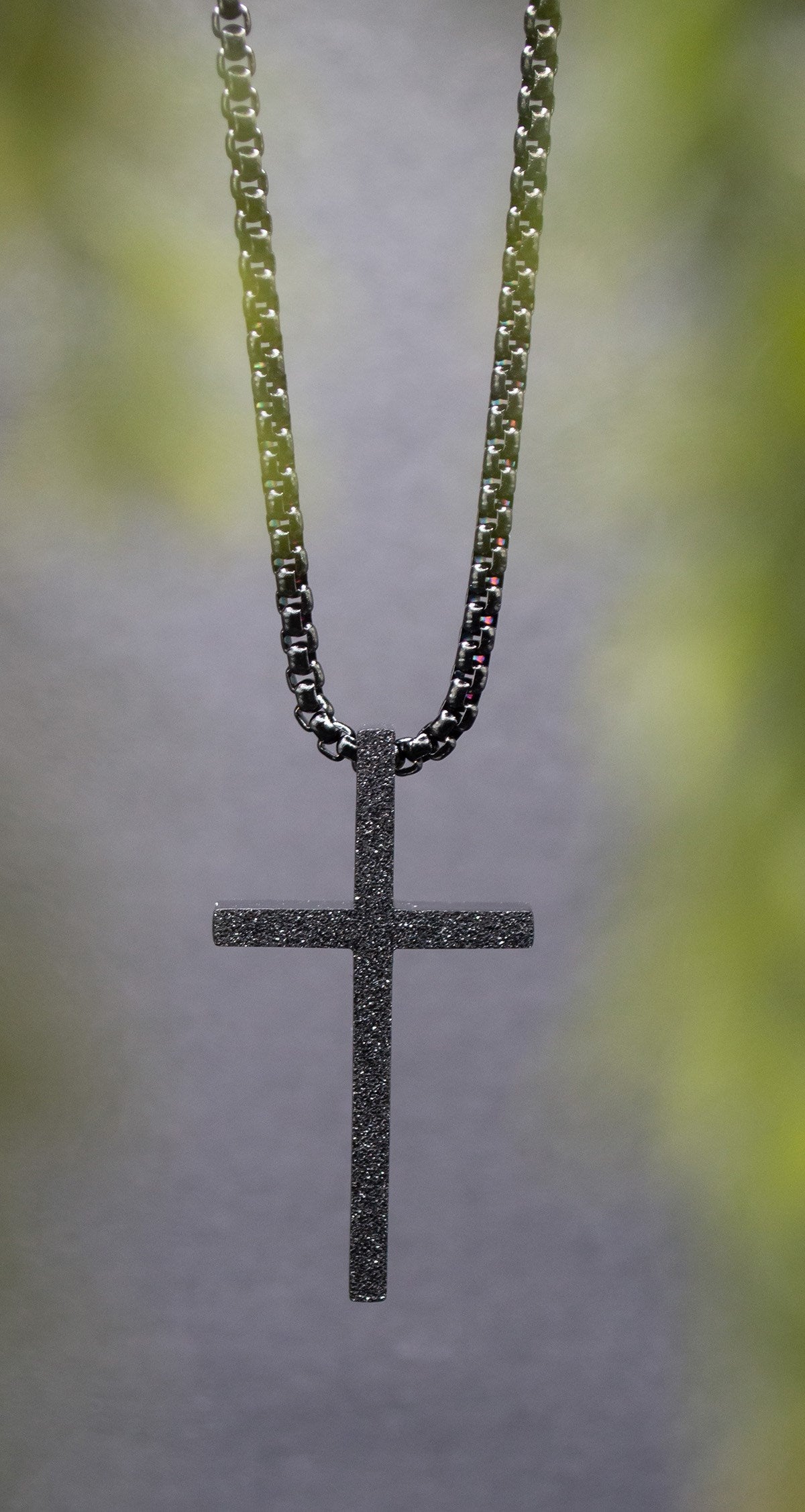 Necklace-Eden Merry-Sparkle Cross-Black