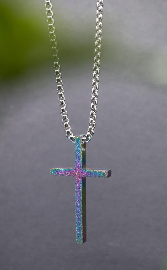 Necklace-Eden Merry-Sparkle Cross-Iridescent