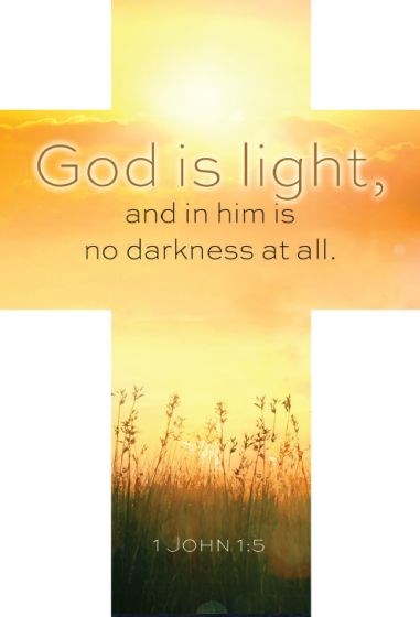 Bookmark-God Is Light  And In Him Is No Darkenss At All (Die-Cut Cross) (Pack Of 25)