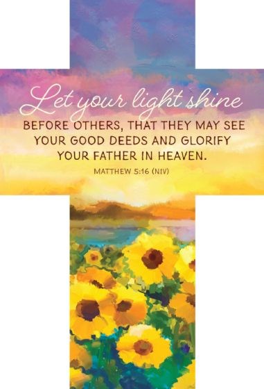 Bookmark-Let Your Light Shine Before Others (Die-Cut Cross) (Pack Of 25)