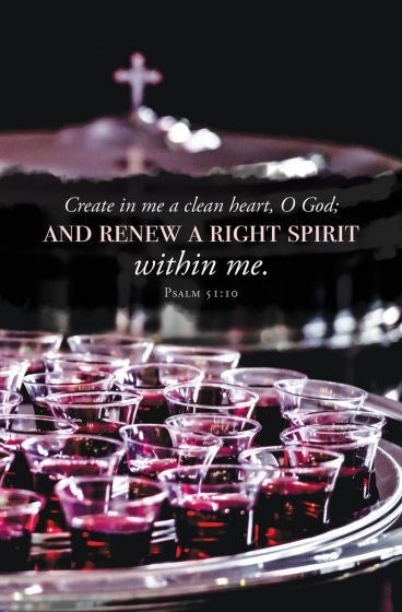 Bulletin-Create In Me A Clean Heart  Oh God (Pack Of 100)