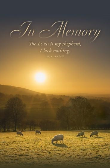 Bulletin-In Memory: The Lord Is My Shepherd (Pack Of 100)