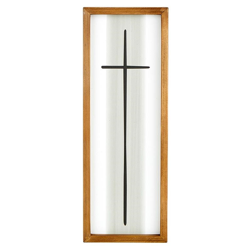 Framed Cross-Grey (4.53" x 12.52" x .75")