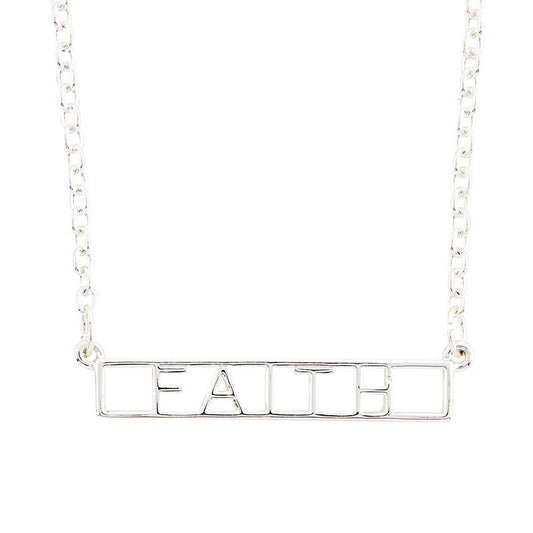 Necklace-Kingdom Words-Faith-Silver Plate