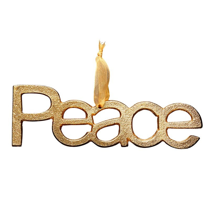 Ornament-Gold PEACE (2" x 6")