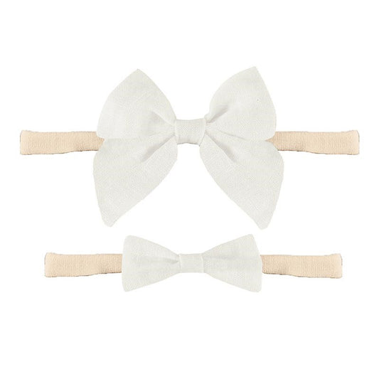 Headband Set-White Bow (One Size)