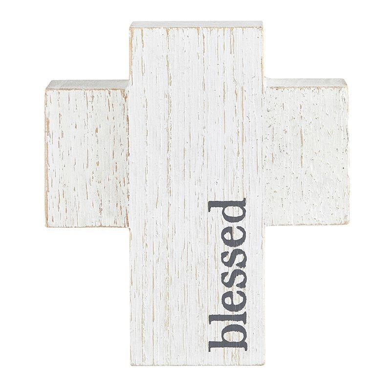 Small Cross-Paulownia Wood-Blessed (3.75" x 4" x 1.325")