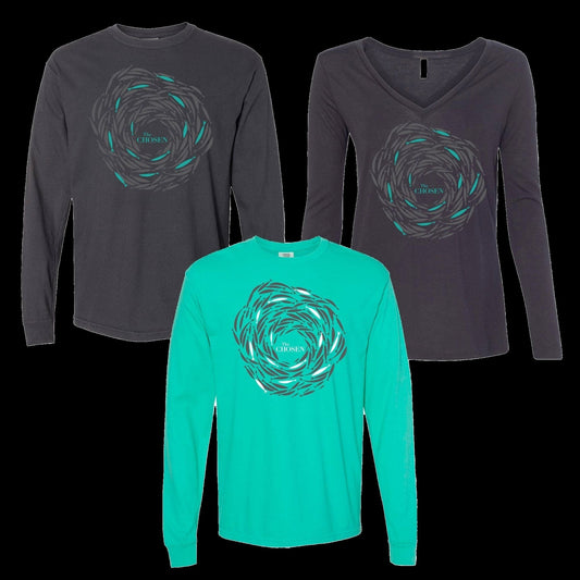 Tee Shirt-Against The Current-The Chosen-Teal-Long Sleeve-4X Large