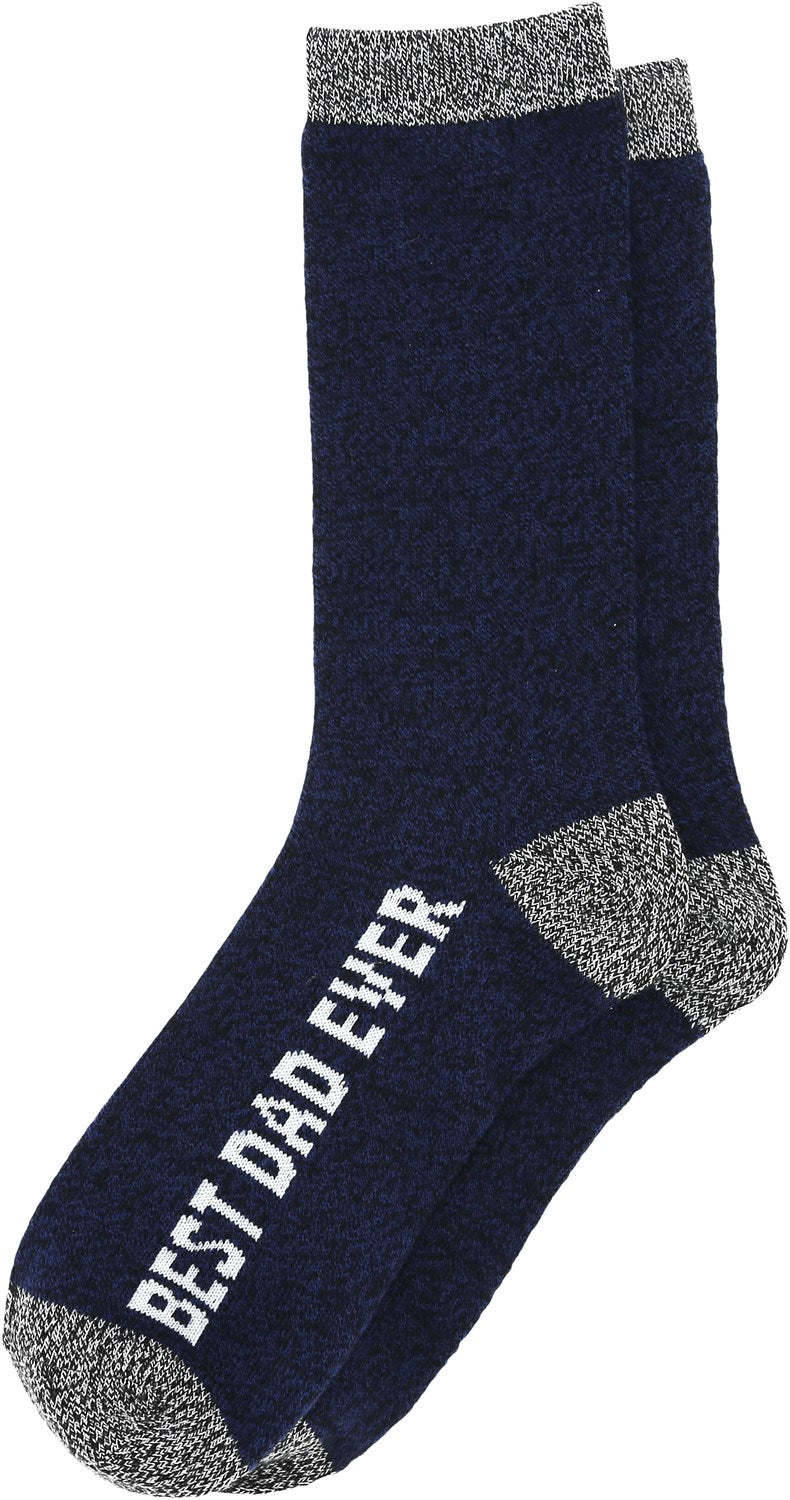 Socks-Men's Crew Socks-Best Dad Ever-Black/Gray